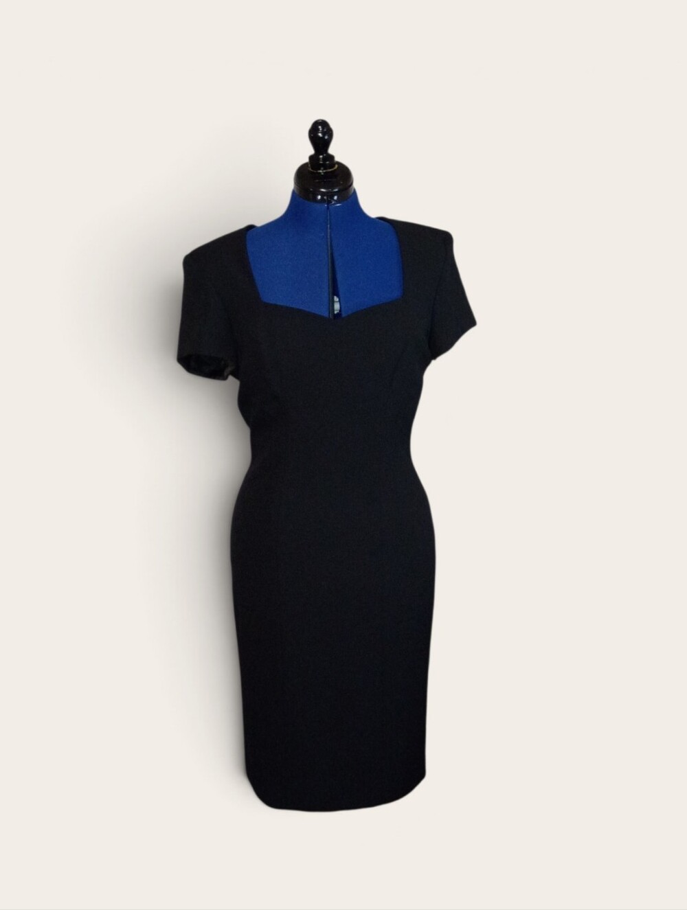 Liz Claiborne Black Midi Sheath Dress with Square Neckline